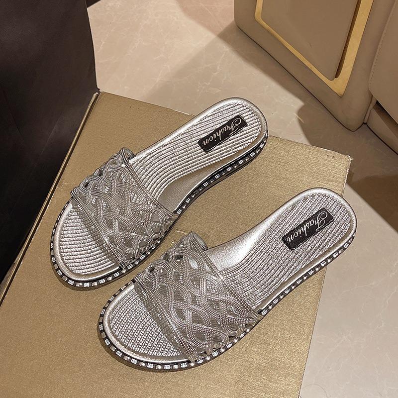 Ladies' Soft Soled Sandals, Flat Bottomed Slippers, Beach Wear, Hollowed Out Sandals, Women's Sandals