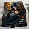 Halloween Beauty digital-printed polyester Bedroom velvet flannel cover blanket Fleece soft sofa cover blankets for beds