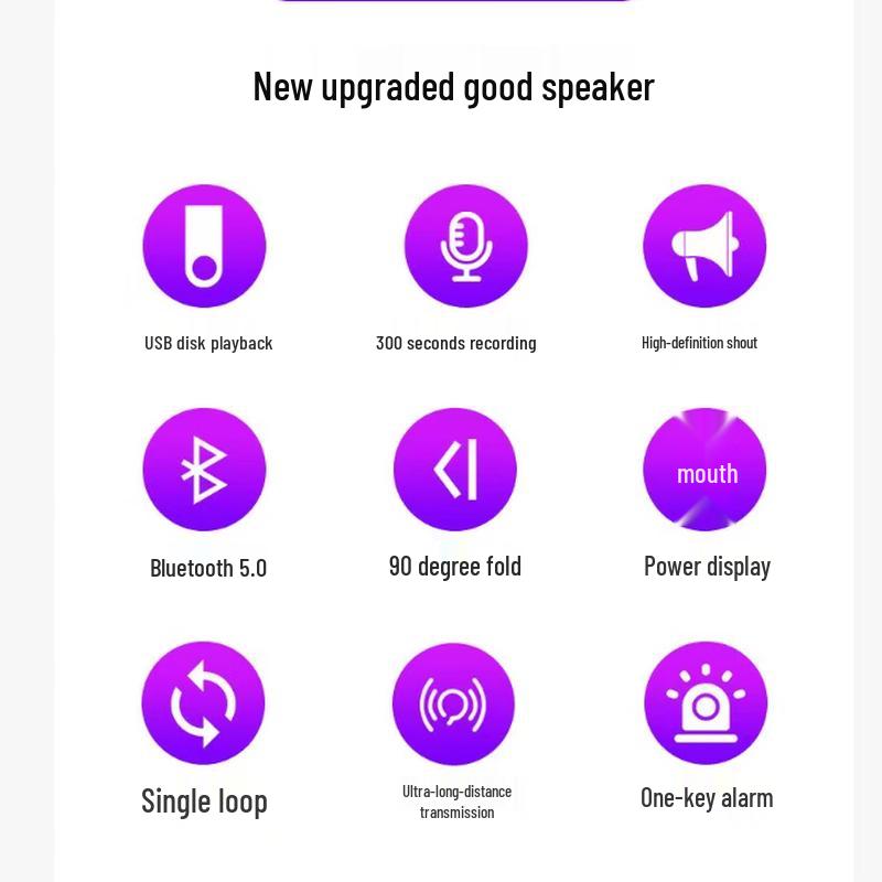 Kankeirr PRO Handheld Bluetooth Megaphone CN Plug (adapter Included)