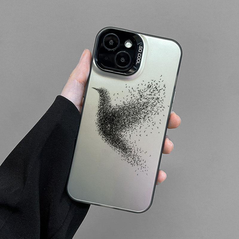 Birds In Flight Laser Phone Case For iPhone 13 Mini 14 Pro Max 16 15 Pro Max Plus 12 11 Pro Max Shockproof Back Cover Fundas