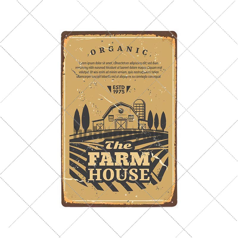 Farm Fresh Tin Sign Plaque Metal Vintage Farmhouse Decor Retro House Decoration Wall Poster 20x30 Cm