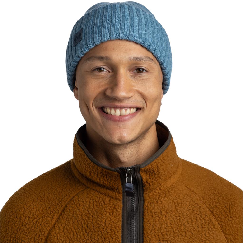Buff Knitted Erviny Beanie, Unisex blue Cap