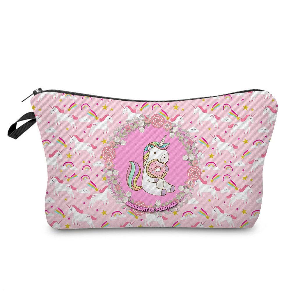 Women Unicorn Print Cosmetic Bag Toiletries Organize Travel Storage Case  6422