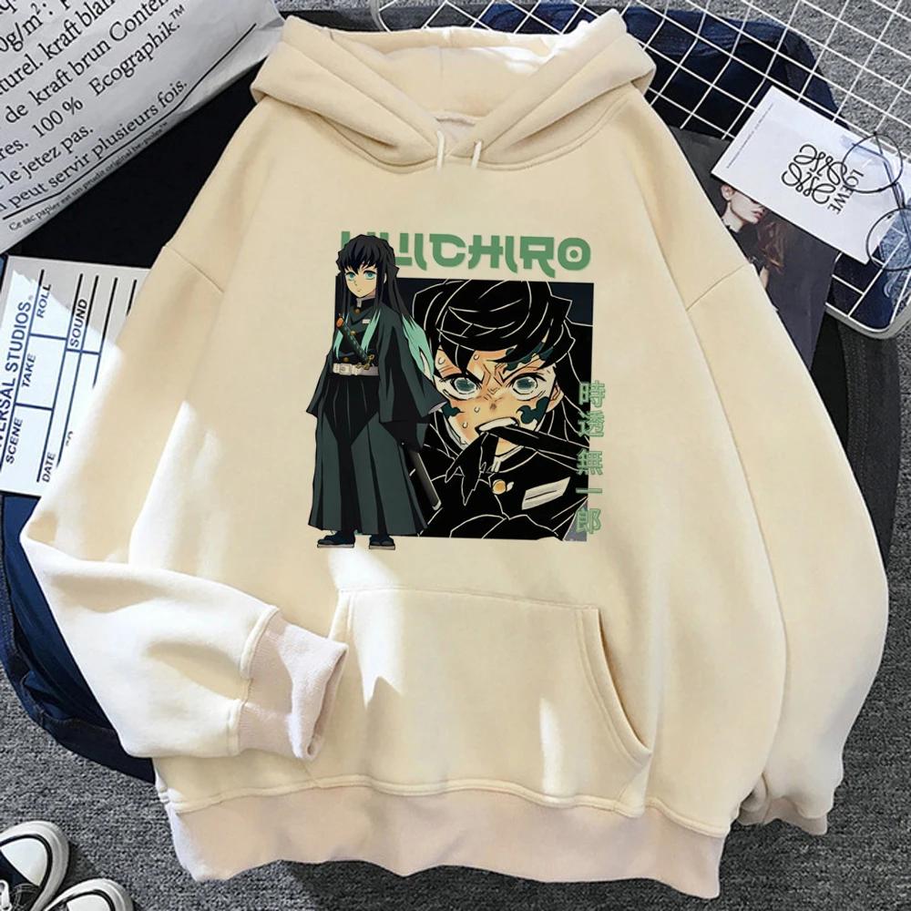 Muichiro Tokito Printed Graphic Demon Slayer Anime Pattern Men's Sweatshirt and Chandal Men's Harajuku Casual Hoodie