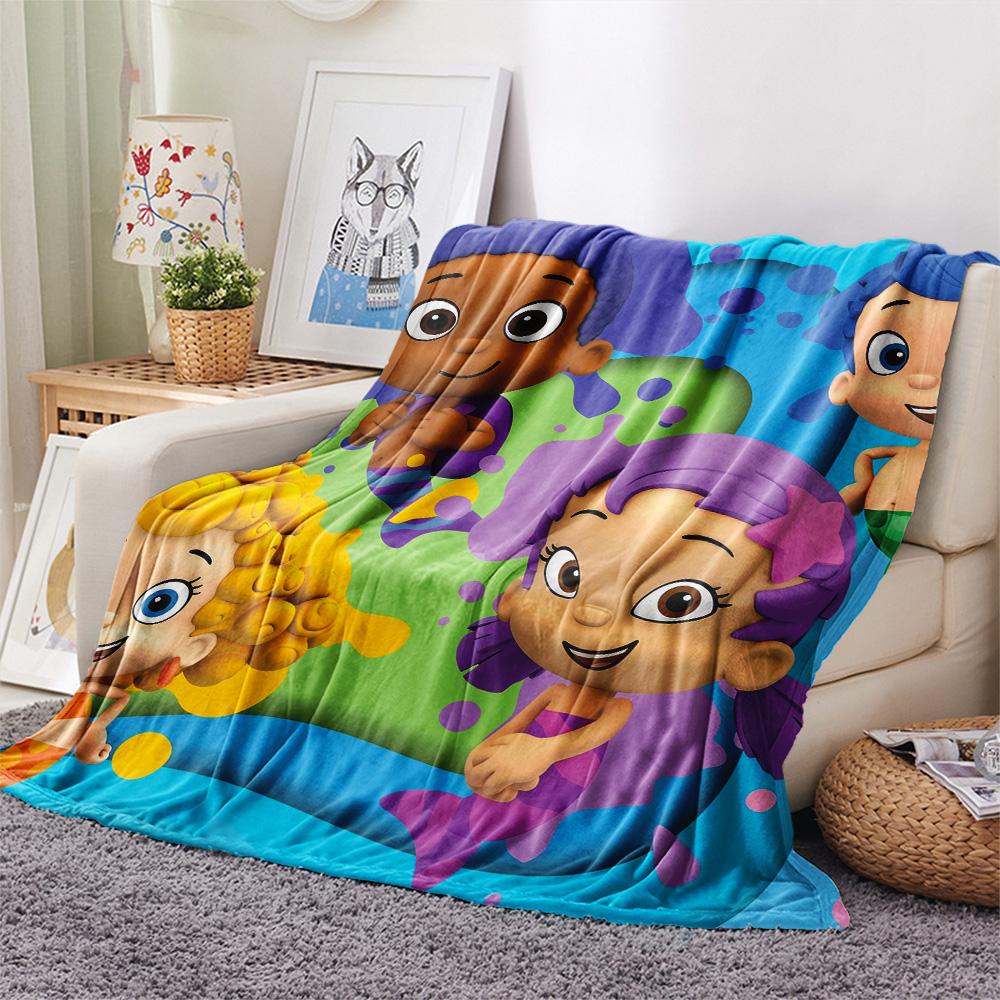 Bubble Guppies  Print Flannel Blanket, High Quality Comfortable for All Seasons, Home Decor, Warmth and Comfort