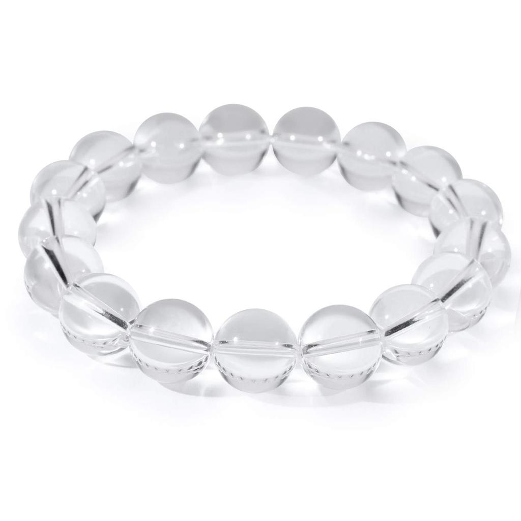 Crystal Bracelet 12mm L Crystal Quartz Birthstone April Natural Stone Power Stone Prayer Beads Bracelet Simple [Shinjuku Ginnokura] Approx. 17.5cm