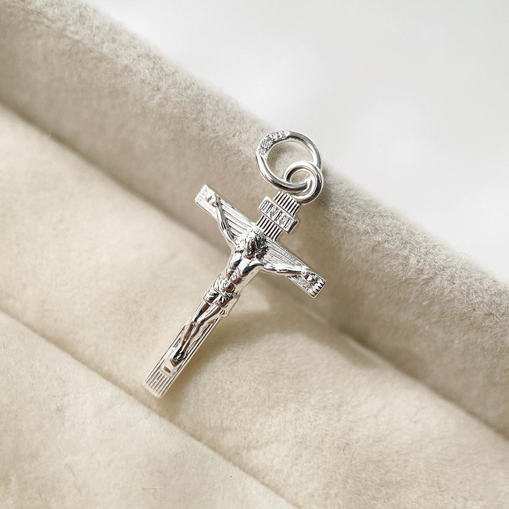 Pure Real 925 Silver Cross Pendant Necklace For Women Girl Men Jewelry Eternal Spiriti Faith Power Passion Of Jesus