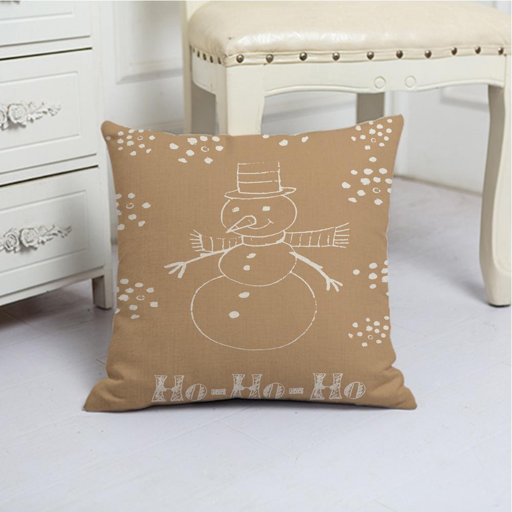 

Creative Christmas Elements Linen Pillow Case European And American Fashion Home Premium Durable Quality Useful 45*45cm
