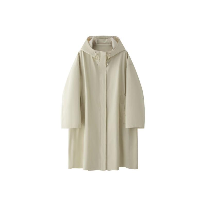 Womens Oversized Hooded Windbreaker Coat Longline Casual Streetwear Outwear In Chenille Fabric