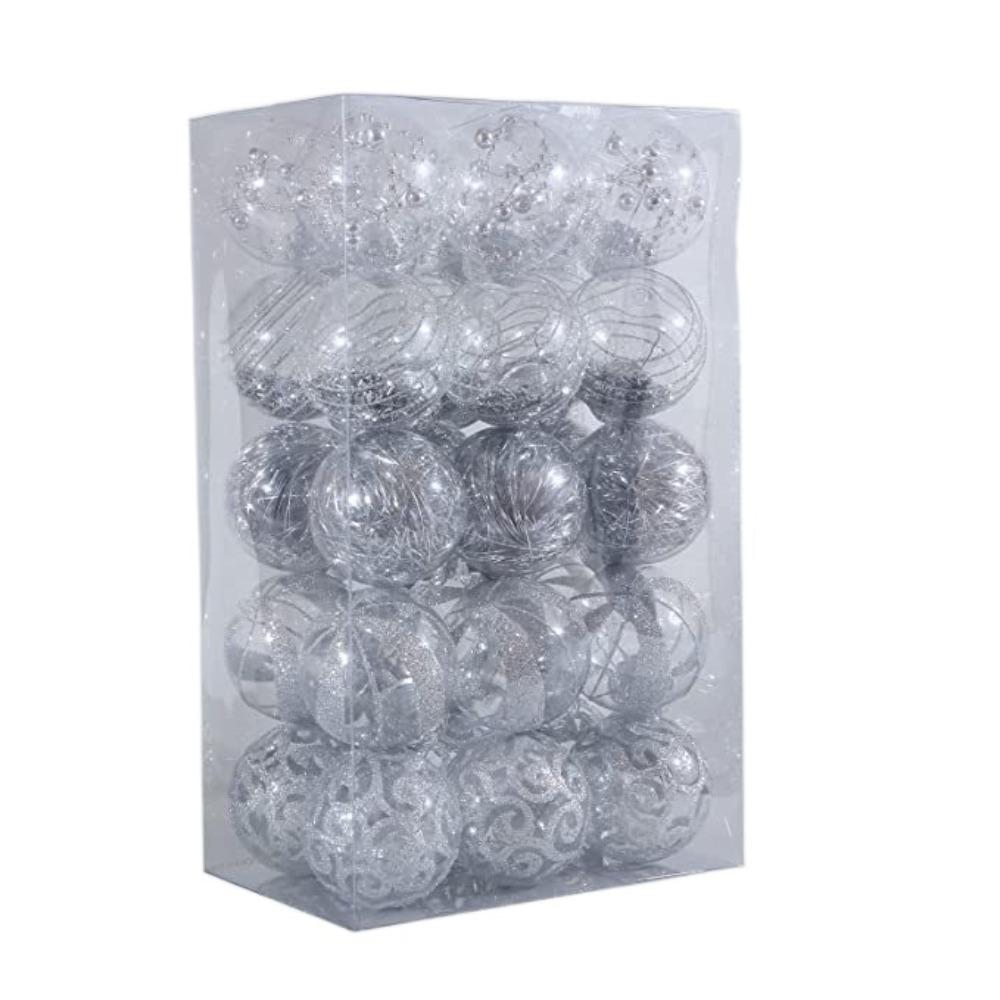 30pcs Plastic Christmas Tree Pendant Creative Hanging Ornament Christmas Ball Set  New Year