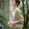 La Chapelle Oversized Crewneck Sweatshirt with Contrast Trim