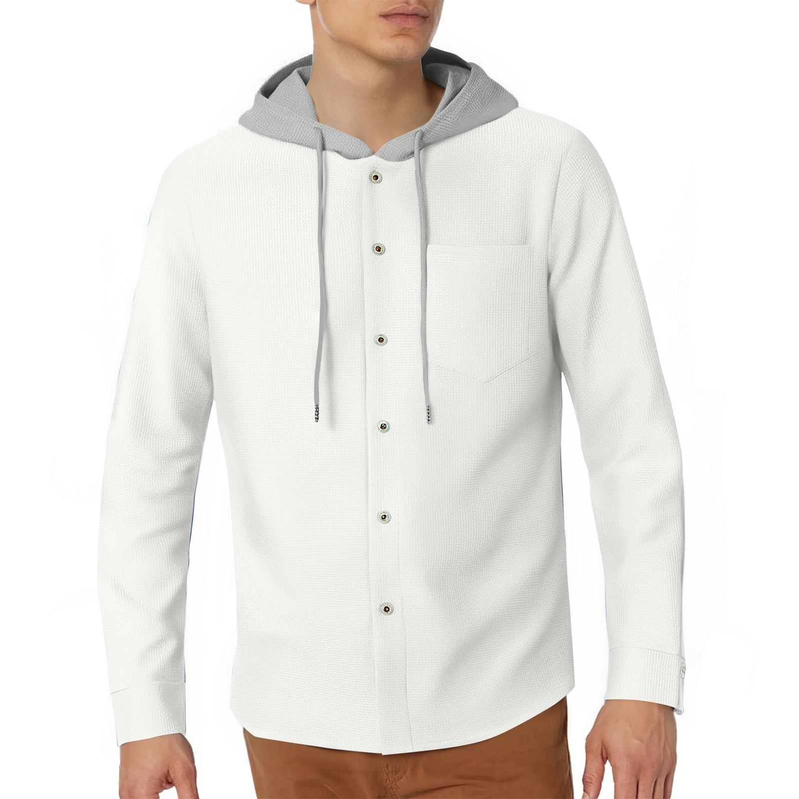 

Мужская спортивная и повседневная куртка с капюшоном на молнии свободного кроя XL белый