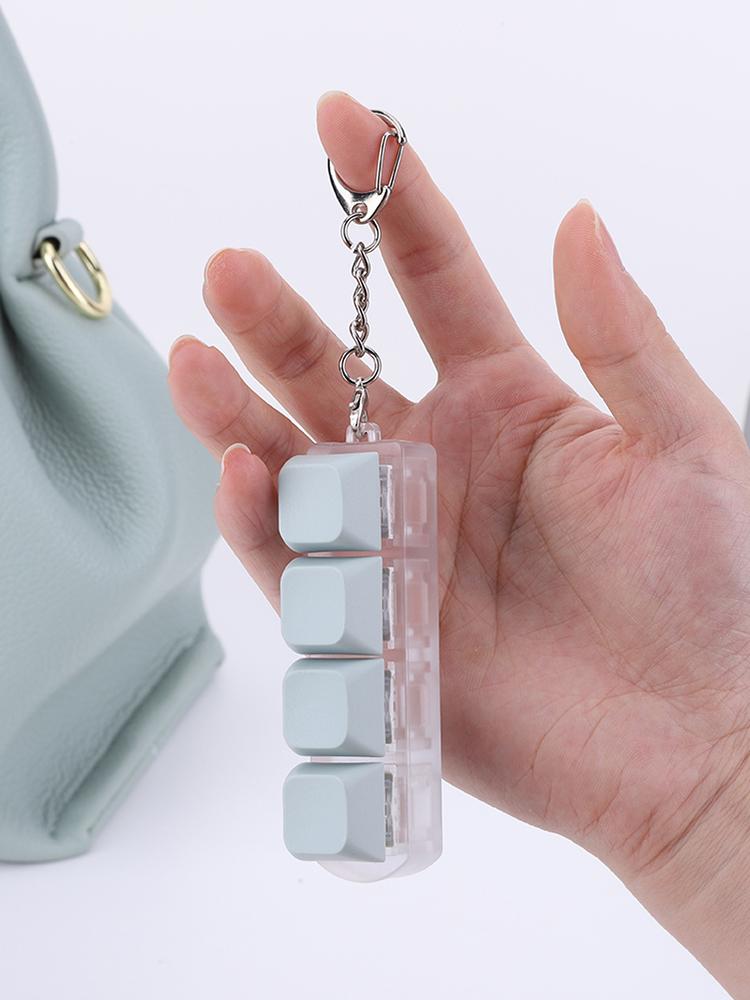 Clavier Touche 4 Touches Clavier Décompression Porte-clés Clavier Cube pour Cadeaux Adultes Pour Soulager Passer le Temps