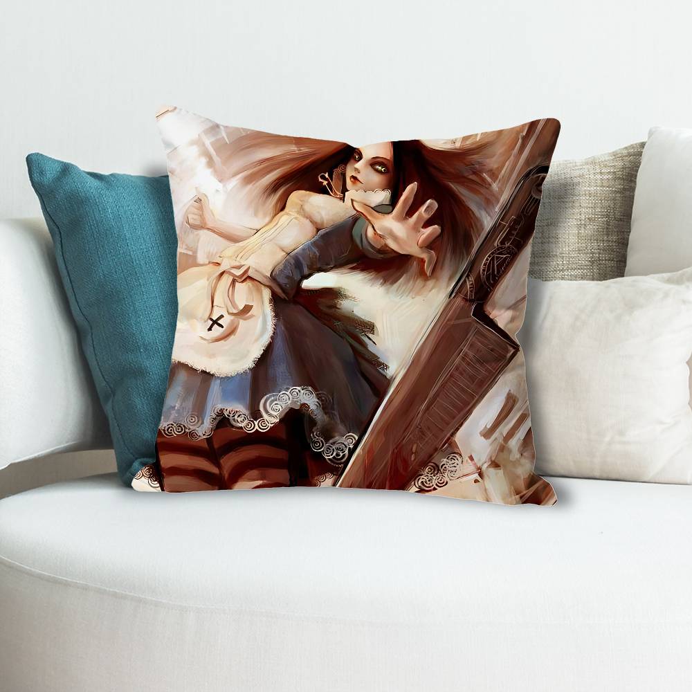 GAME AAlice MMadness Returns Various Sizes Square Pillow Case For Car Home Bedchamber Decor Custom Valentine Gift