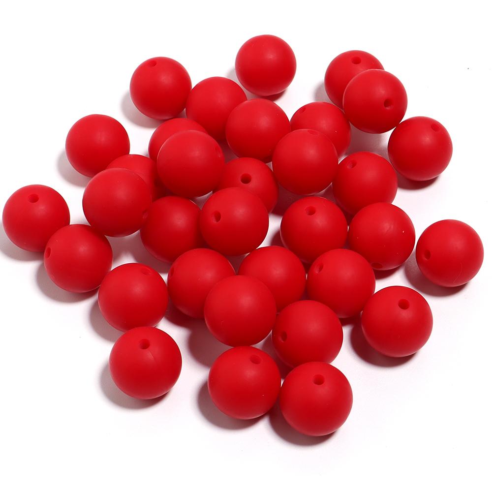 20pcs/Lot 12 15mm Candy Color Round Acrylic Imitation Silicone Beads Round Spacer Loose Bead for DIY Jewelry Making Accessories