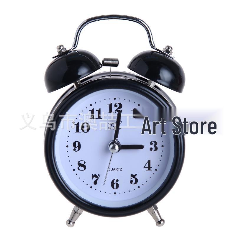 Luminous Silent 3-Inch Metal Bell Alarm Clock with Light - Creative Gift for Students