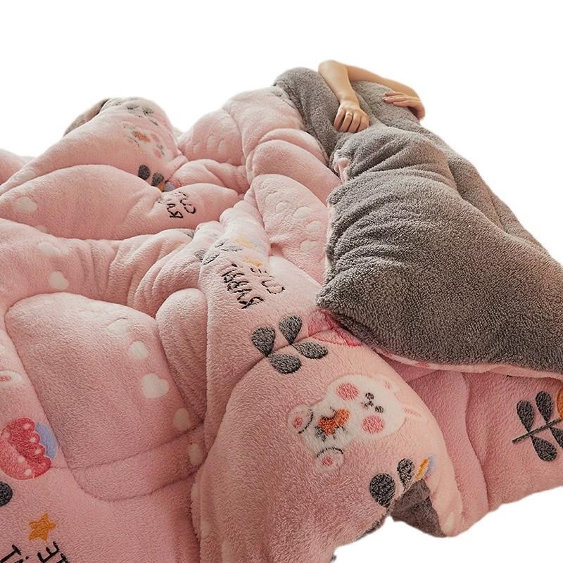 OEING Snowflake Fleece Winter Quilt