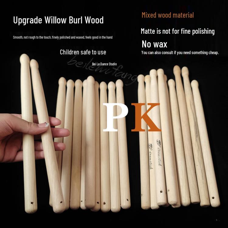 Solid Wood Drumsticks & Mallets for Adults & Kids: Perfect for Waist Drums, Kindergarten Programs, Square Exercises, and Rehearsals