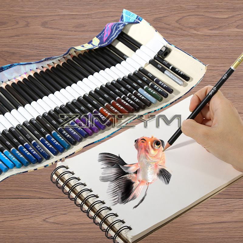 72Pcs Color Pencil Professional Art Oil Pencil Set Handmade Canvas Pencil Wrap Extra Accessories Holiday Gift Pencils