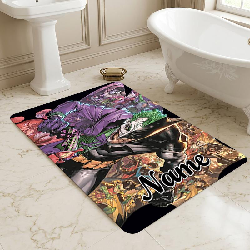 Custom Name Batman's Identity Living Room Non-Slip Area Rug Soft Carpet for Bedroom Kids Playroom Sofa Office Home Decor Doormat