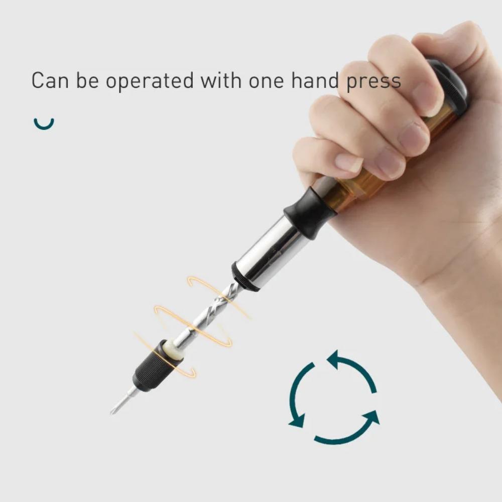 Hand-pressed Screwdriver Bit Set Multifunction Head Forward Reverse Push Semi-automatic Screw Driver Fast Portable Cross Slotted