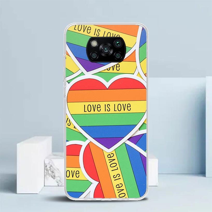 Love Is Love LGBT Rainbow Phone Case For Xiaomi Poco F7 Ultra X5 X6 X7 Pro M7 Redmi 15C 15 13C 13 12C 12 10C 10 10A 9 9C 9A 9T C