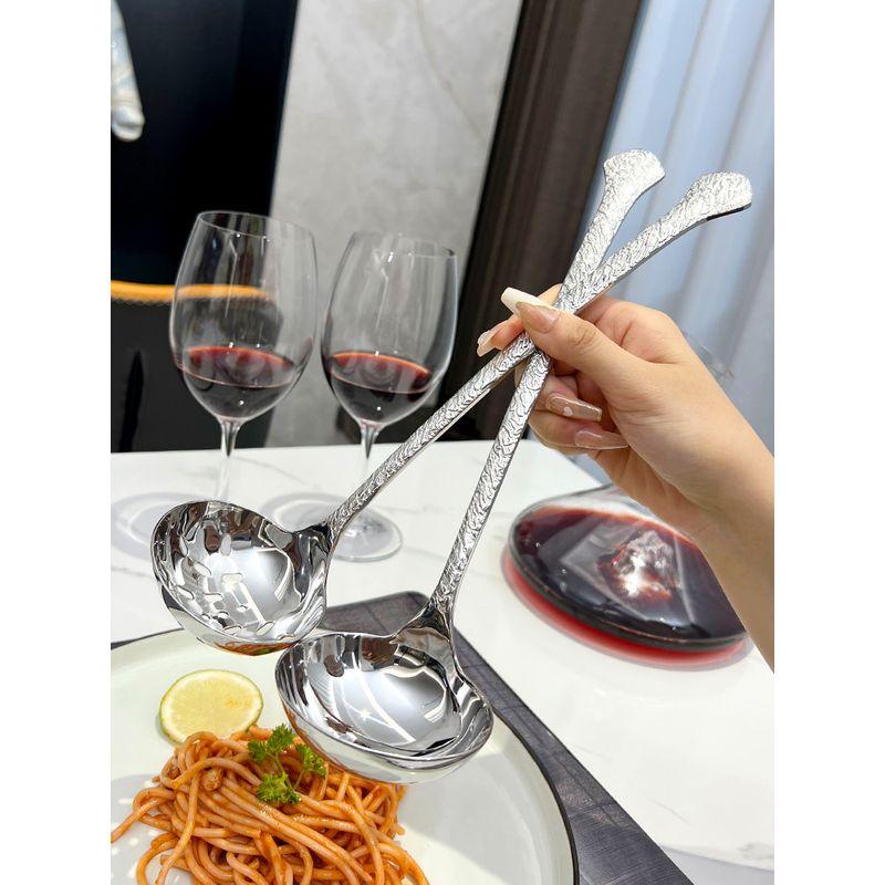 German 304 Stainless Steel Spoon, Food-Grade Long-Handled Hot Pot Skimmer, Kitchen Oil-Separating Spoon, Large Soup Ladle