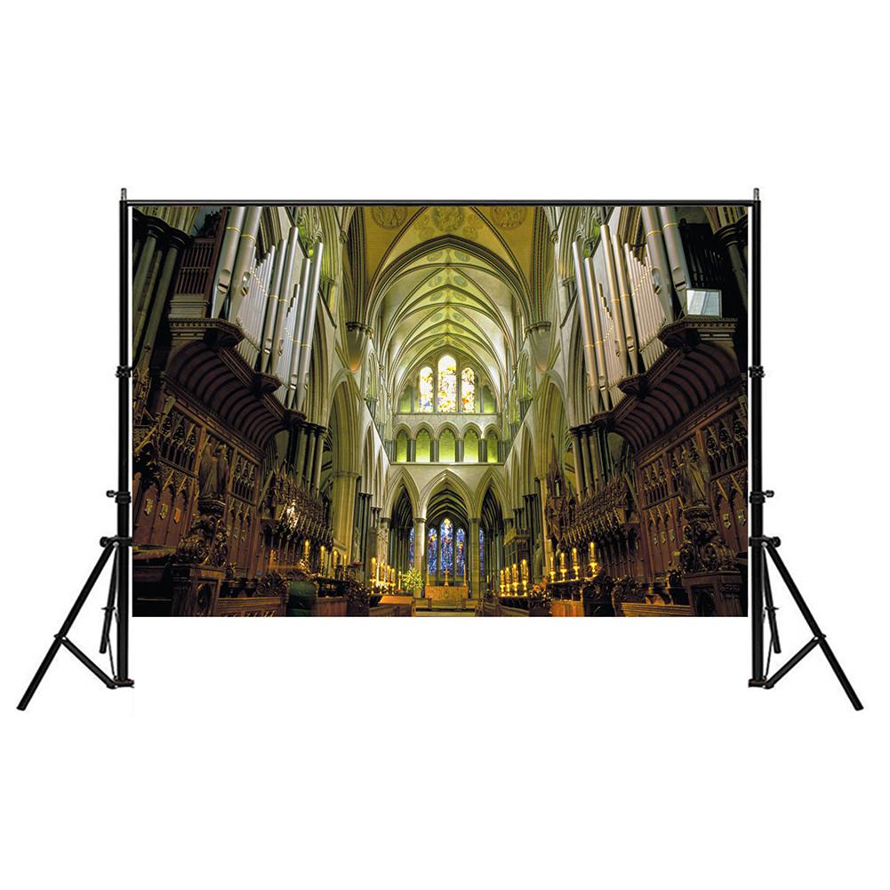 Elegantní pozadí kostelní scény pro svatbu, narozeniny, Vánoce, Velikonoce, Valentýna, fotobudky, večírky, domácí dekorace