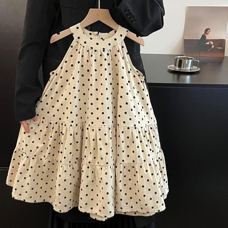 Child star Yuanmei Ledi cute doll girl dress summer Korean version bow striped pink splicing skirt