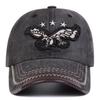 Unisex Eagle Pentagram Embroidery Wash Baseball Caps Spring Autumn Outdoor Adjustable Casual Hats Dad Hat Sunscreen Hat