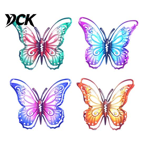 Outdoor Garden Hanging Decor Metal Butterfly Wall Decorations, Art Sculpture, Indoor Living Room Accents Weatherproof for Patio Fence Home Yard