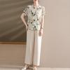 Mother's Summer 2025 Fashion: Stylish Two-Piece Blouse Set for Middle-Aged Women