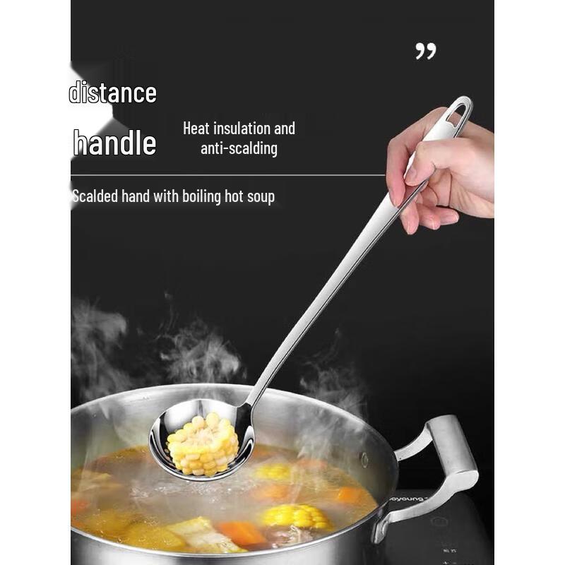 HANDUNYOU Edelstahl Suppenlöffel mit langem Griff