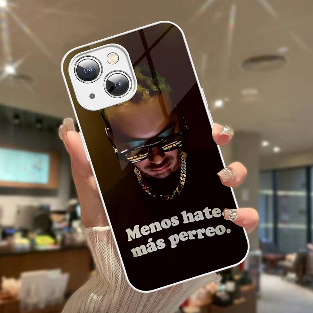 Vintage Beliebter J-J B-Balvin Sänger Für IPhone 14 13 12 Mini 11 Pro XS Max X XR 14 Plus Gehärtetes Glas Cover