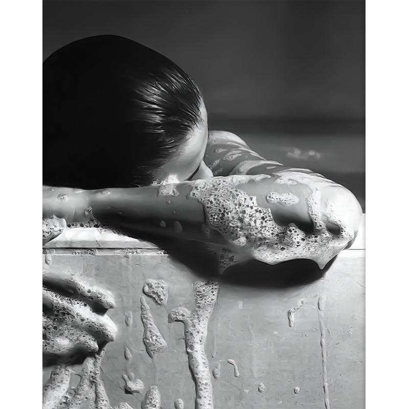 Black and White Girls Bathroom Decor Woman In Bathtub Print Poster Canvas Painting Wall Art for Toilet Fashion Home Decoration