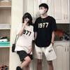 Men Women Couple Short Sleeve T Shirts Loose Fit Graphic Tees Casual Streetwear
