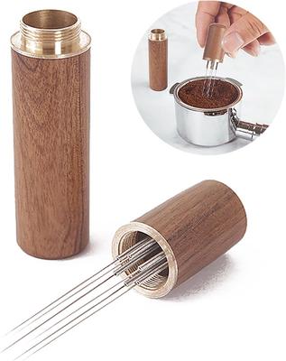 Kaffee-Rührzubehör Kaffeewdt Pulver-Tamper Nadeln Walnussholz für Espresso-Pulver-Rührer Verteiler Nivellierer WDT-Werkzeuge