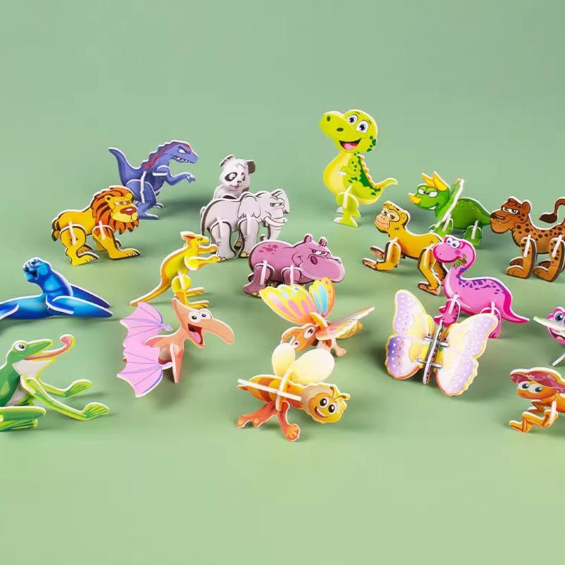 50 Pcs/Bag 3D Animals Foam Puzzle Educational Toys For Kids Birthday Party Favor Guest Gift Classroom Rewards Goodie Fillers