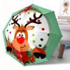 Christmas Reindeer Automatic Folding Umbrella Festive Gift For Friends And Familyt132