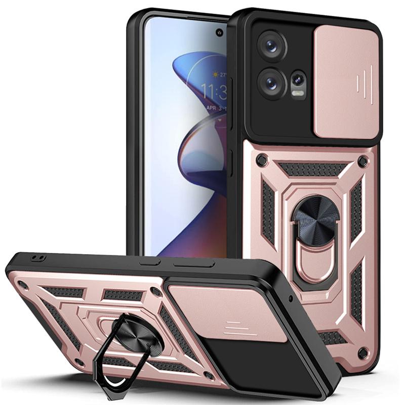 For Moto Edge 30Fusion Case Slide Camera Protect Armor Phone Cases For Motorola Moto Edge 30 Fusion Magnetic Ring Holder Cover