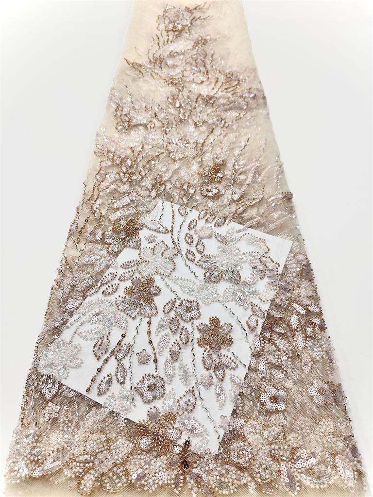 Green African Beaded Lace Fabric 2025 High Quality Nigerian Sequins French Tulle Fabrics Material For Wedding Party Dress Women