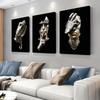 3PC, Modern Art Abstract Facial Sculpture Canvas Decorative Painting Nordic Style Home Living Room Entrance Wall Decoration Retr