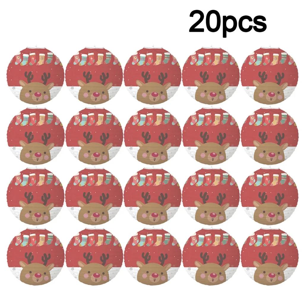 Holiday Paper Lantern Decor Set for Christmas Outdoor Party Indoor Classroom Birthday Graduation Decoration Hanging Ornaments