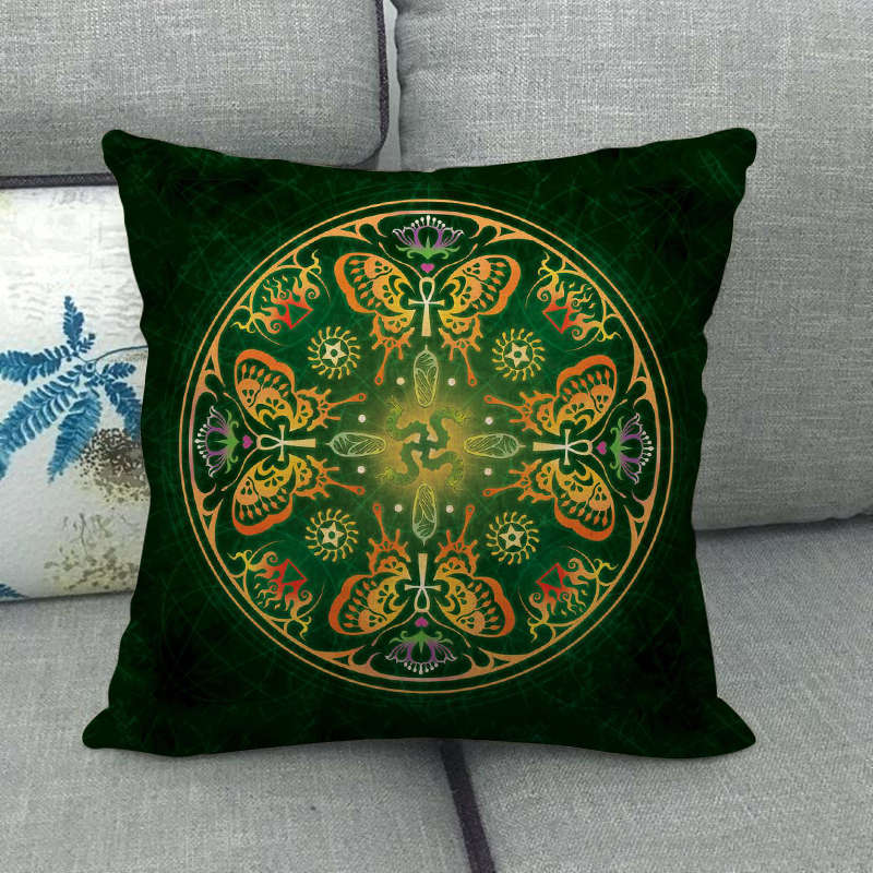 Bohemian Geometric Patterns Digital Printing Short Plush Pillow Covers For Car Sofa Office Cushion Cover Home Goods