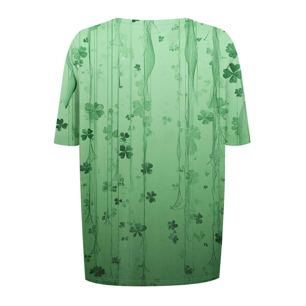 T-Shirts für Damen, plissiert, V-Ausschnitt, elegant, lässig, Blusen, bedruckt, kurzärmelig, Sommeroberteile, lockere Passform