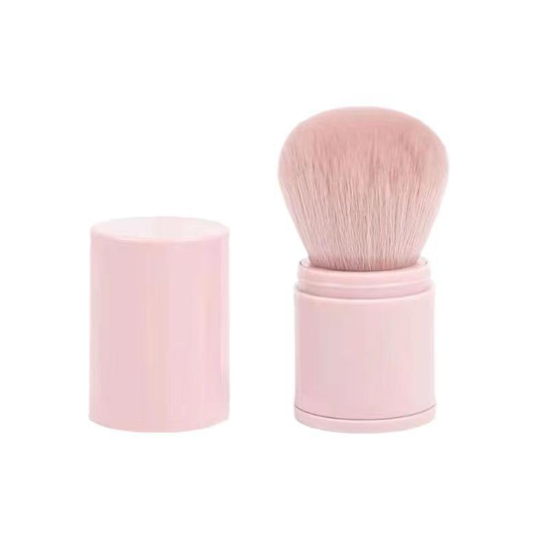 Retractable Soft Bristle Portable Makeup Brush: Powder & Blush Multi-functional Tool розовый