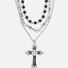 Fashion Retro Gothic Chain Collarbone Chain, Cross Pendant, Necklace Set, Simple Collarbone Chain, Men's and Women's Style,