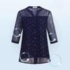 Polka Dot Chiffon Seven Quarter Sleeved Shirt for Women Summer Printed Plus Size Mid Sleeved Shirt Fashionable and Stylish Top