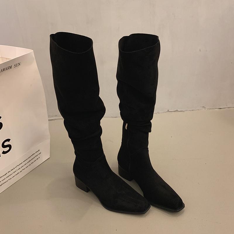 Autumn Winter Women Elastic Slimming Long Loots Fashion Female Low Heel Over The Knee High Booties