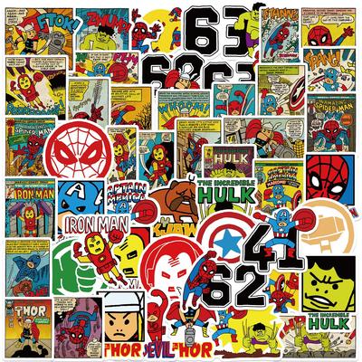 50 Pegatinas de los Vengadores Estilo Cómic - Autoadhesivas, Impermeables para Decoración de Scrapbook